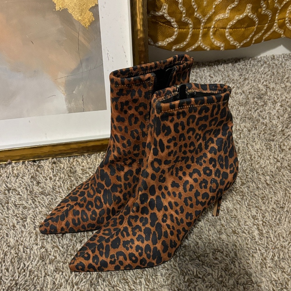 Jessica Simpson Leopard Print Ankle Boots